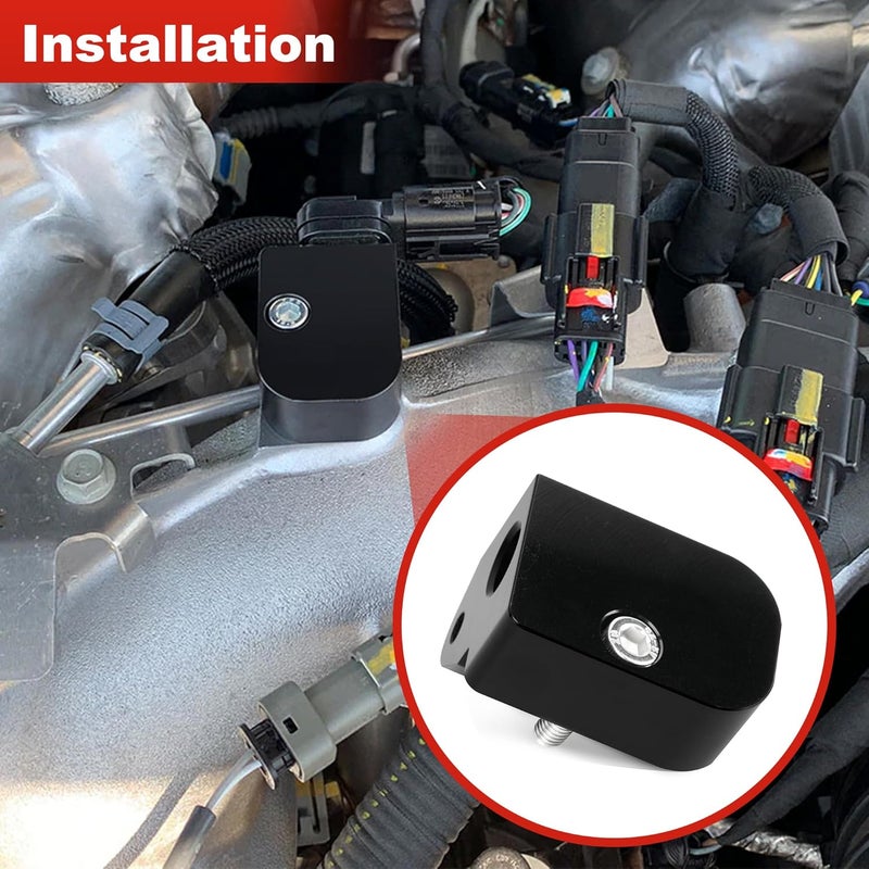 Jetuplusllc Temperature Air Intake Sensor Spacer Kit for 2017-2024 Chevy Silverado 2500HD 3500HD, GMC Sierra 2500HD 3500HD 6.6L Diesel Black - Image 5